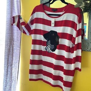 🐇 Bua//bua AH Striped Red & White Dog sweater top